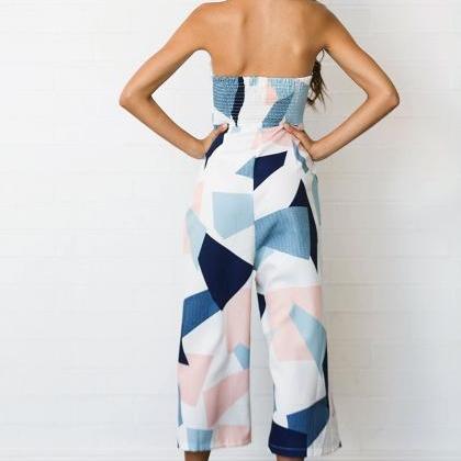 Sexy Strapless Seven-point Jumpsuit