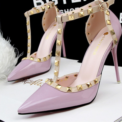 Solid Color Temperament Pointed High Heels