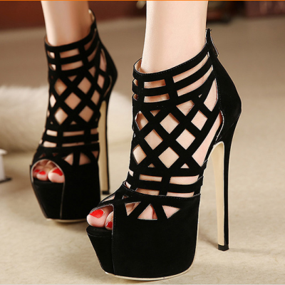 Super high heels Club peep toe high-heeled sandals