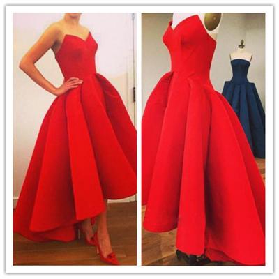 Sexy strapless red dress 