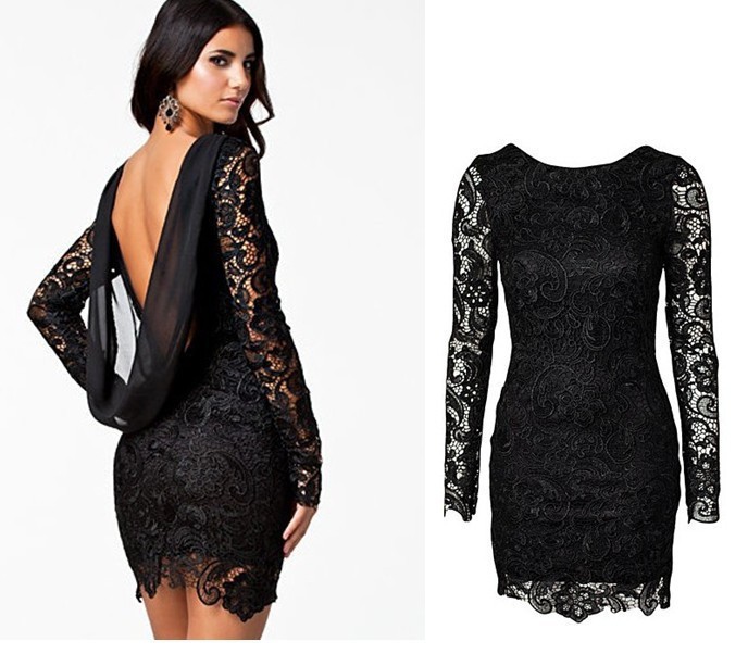 Stitching Lace Halter Dress on Luulla